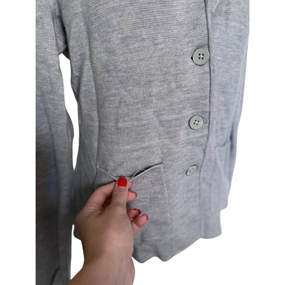 Talbots Merino wool blazer sweater cardigan gray size large - Picture 4 of 7